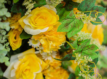Load image into Gallery viewer, Yellow Carnation and Open Rose Bush
