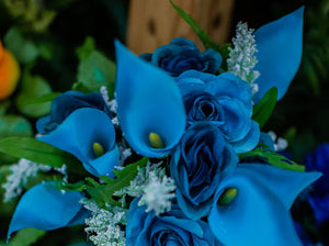 Turquoise Calla Lily & Rose Bush