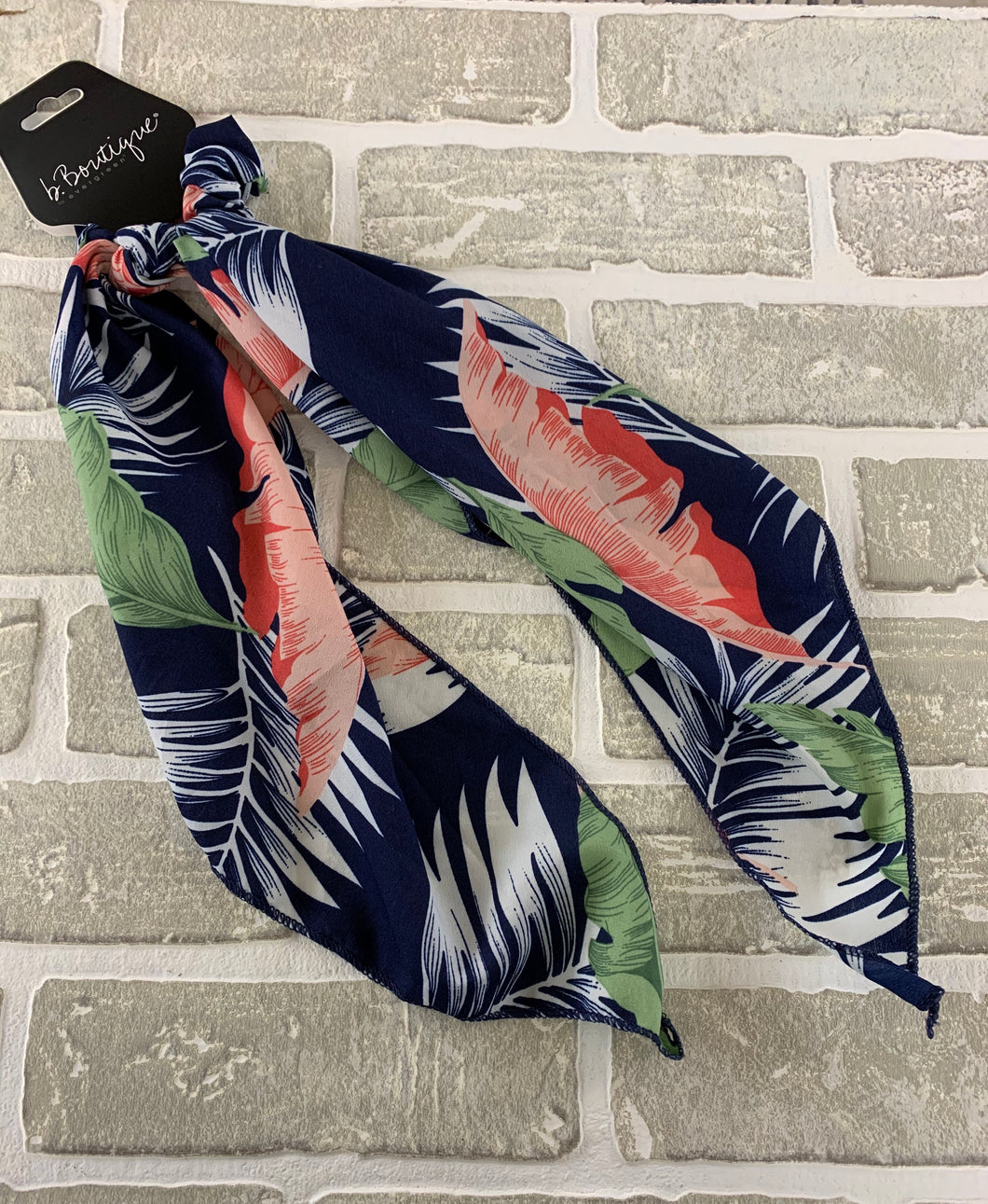 Tropical scarf scrunchie