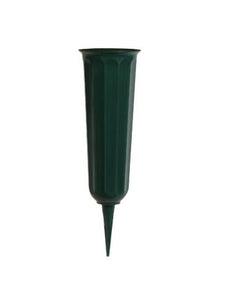 11" Multi-Purpose Plastic Green Vase