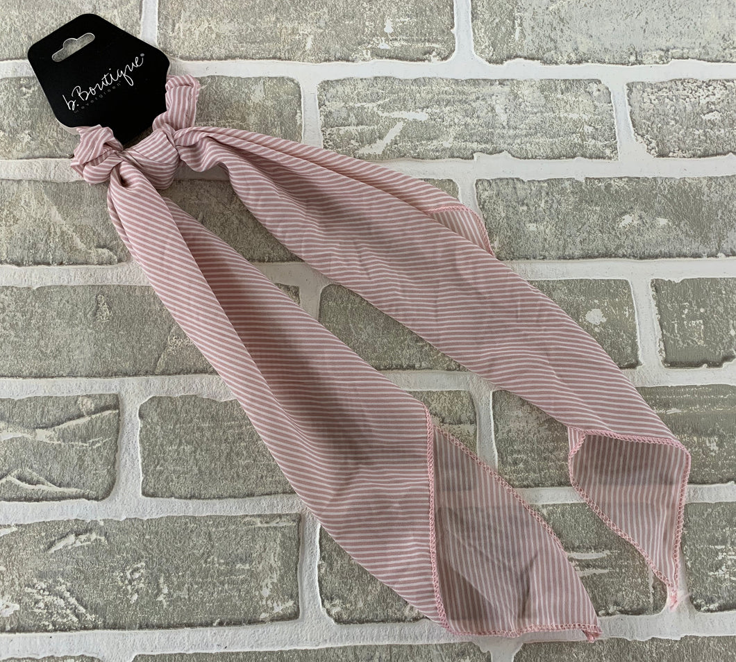 Stripe scarf scrunchie